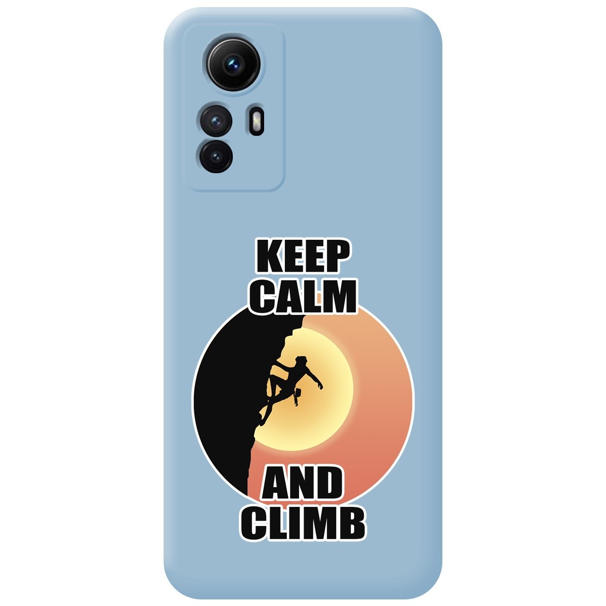 Funda Silicona Líquida Azul compatible con Xiaomi Redmi Note 12S diseño Mujer Escalada Dibujos