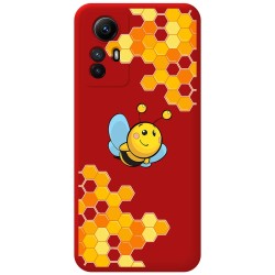 Funda Silicona Líquida Roja compatible con Xiaomi Redmi Note 12S diseño Abeja Dibujos