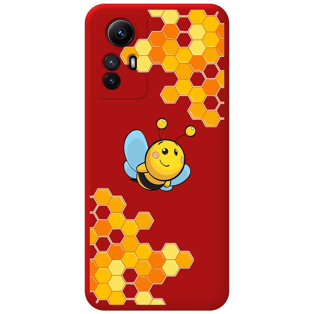 Funda Silicona Líquida Roja compatible con Xiaomi Redmi Note 12S diseño Abeja Dibujos