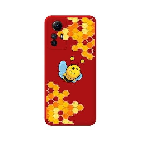 Funda Silicona Líquida Roja compatible con Xiaomi Redmi Note 12S diseño Abeja Dibujos