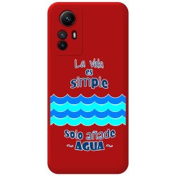 Funda Silicona Líquida Roja compatible con Xiaomi Redmi Note 12S diseño Agua Dibujos