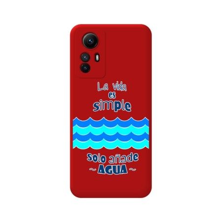 Funda Silicona Líquida Roja compatible con Xiaomi Redmi Note 12S diseño Agua Dibujos