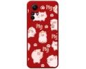 Funda Silicona Líquida Roja compatible con Xiaomi Redmi Note 12S diseño Cerdos Dibujos