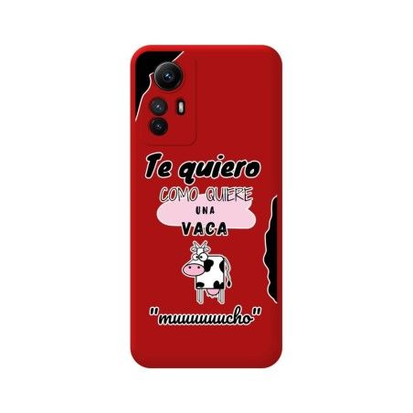 Funda Silicona Líquida Roja compatible con Xiaomi Redmi Note 12S diseño Vaca Dibujos