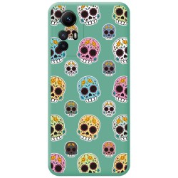 Funda Silicona Líquida Verde compatible con Xiaomi Redmi Note 12S diseño Catrina Dibujos