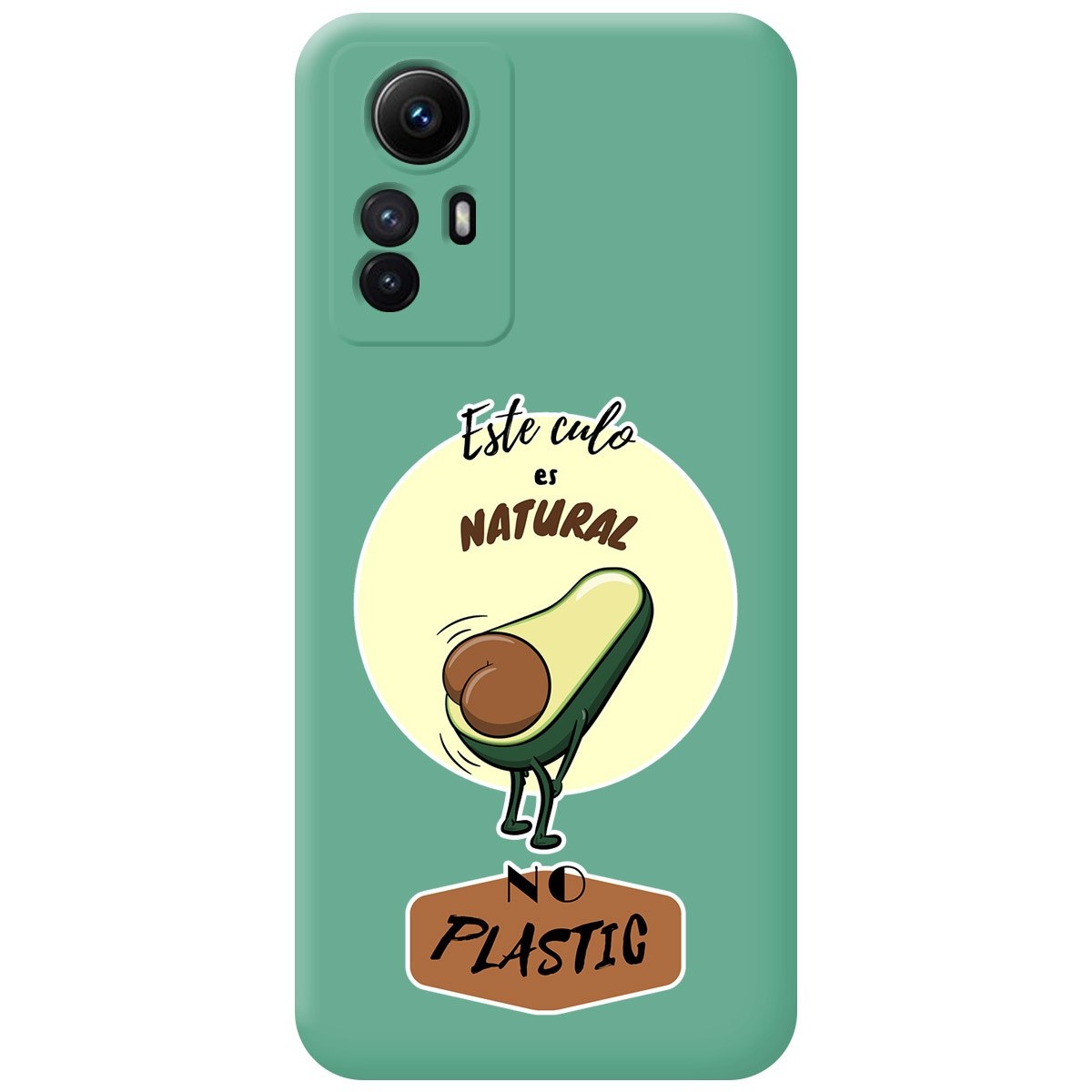 Funda Silicona Líquida Verde compatible con Xiaomi Redmi Note 12S diseño Culo Natural Dibujos