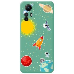 Funda Silicona Líquida Verde compatible con Xiaomi Redmi Note 12S diseño Espacio Dibujos