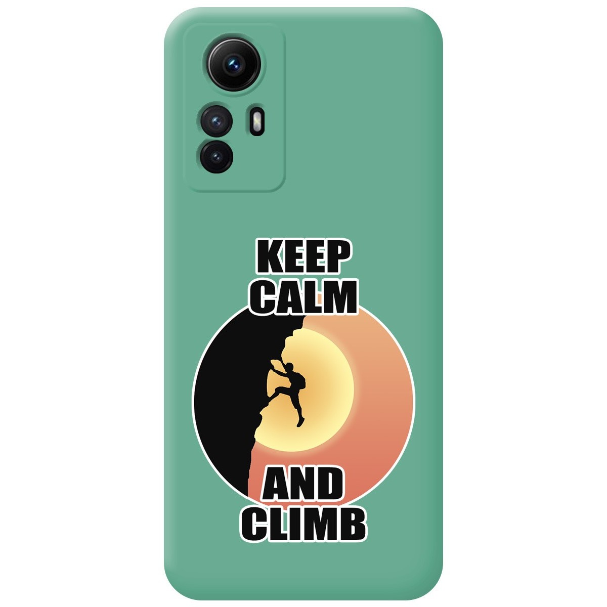 Funda Silicona Líquida Verde compatible con Xiaomi Redmi Note 12S diseño Hombre Escalada Dibujos