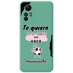 Funda Silicona Líquida Verde compatible con Xiaomi Redmi Note 12S diseño Vaca Dibujos