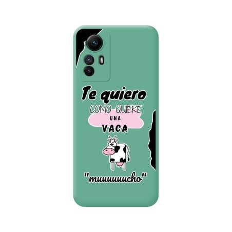 Funda Silicona Líquida Verde compatible con Xiaomi Redmi Note 12S diseño Vaca Dibujos