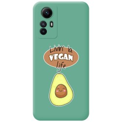 Funda Silicona Líquida Verde compatible con Xiaomi Redmi Note 12S diseño Vegan Life Dibujos