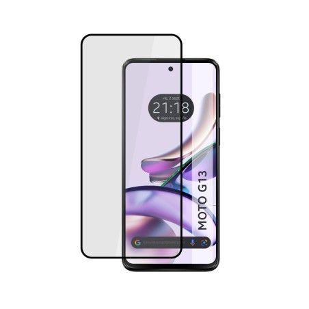 Protector Cristal Templado Completo 5D Full Glue Negro para Motorola Moto G13 Vidrio