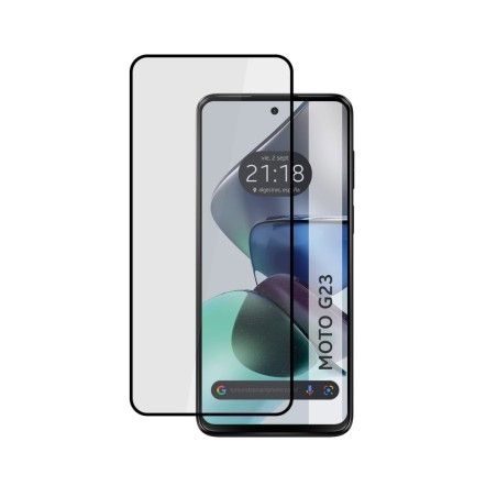Protector Cristal Templado Completo 5D Full Glue Negro para Motorola Moto G23 Vidrio
