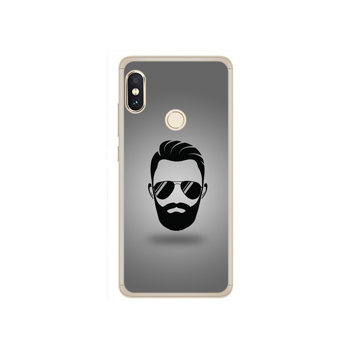 Funda Gel Tpu para Xiaomi Redmi Note 5 / Note 5 Pro Diseño Barba Dibujos