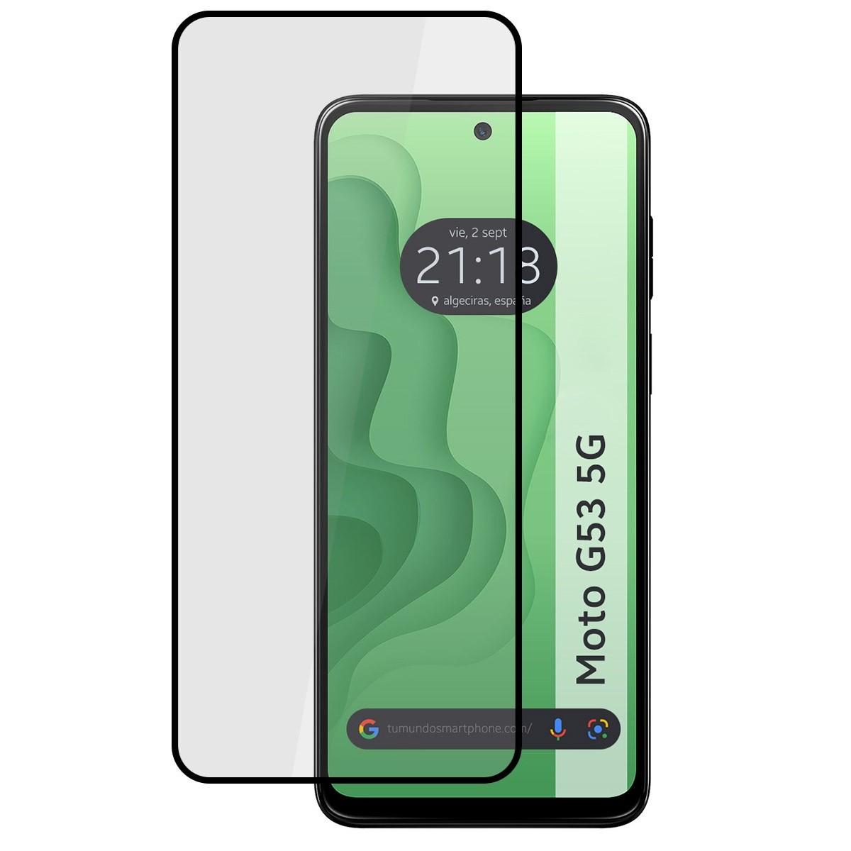 Protector Cristal Templado Completo 5D Full Glue Negro para Motorola Moto G53 5G Vidrio