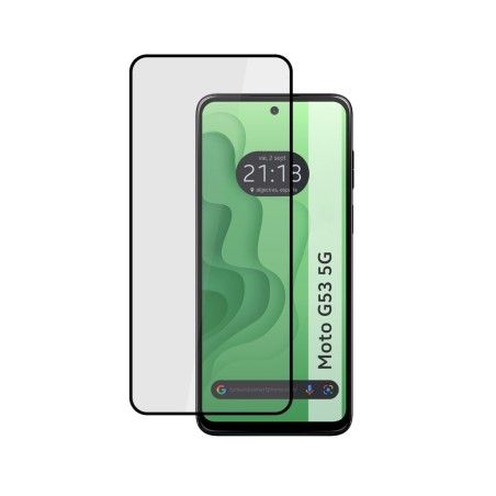 Protector Cristal Templado Completo 5D Full Glue Negro para Motorola Moto G53 5G Vidrio