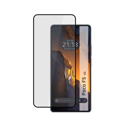Protector Cristal Templado Completo 5D Full Glue Negro compatible con Xiaomi Poco F5 5G Vidrio