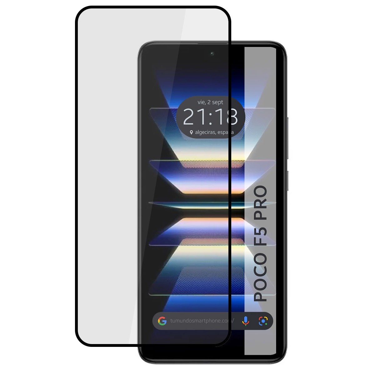 Protector Cristal Templado Completo 5D Full Glue Negro compatible con Xiaomi Poco F5 Pro 5G Vidrio