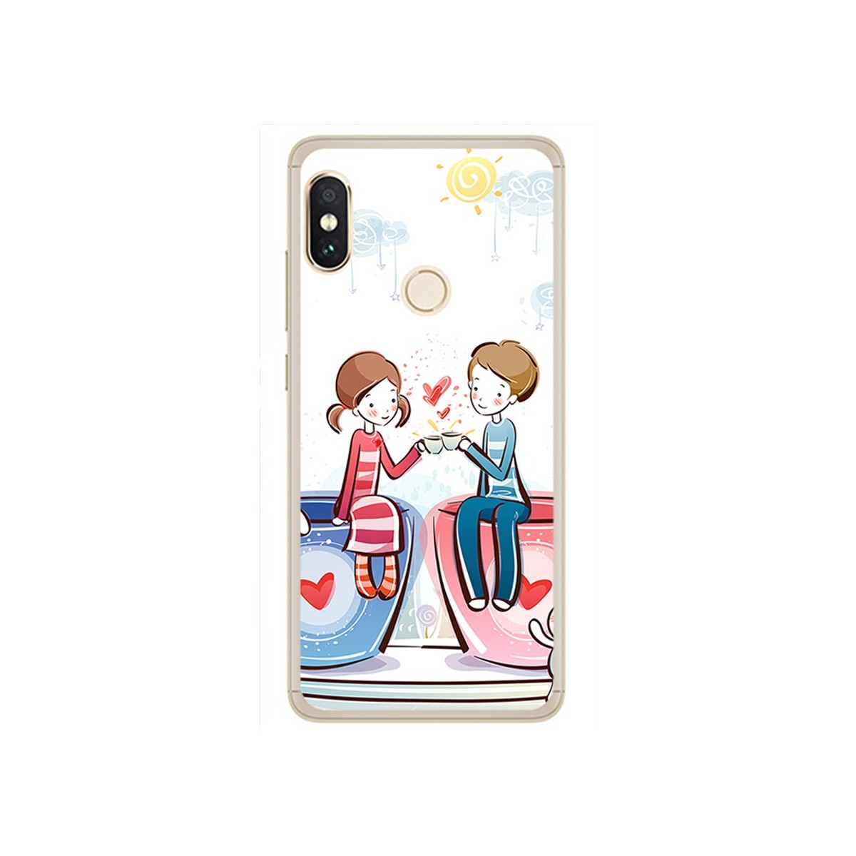 Funda Gel Tpu para Xiaomi Redmi Note 5 / Note 5 Pro Diseño Cafe Dibujos