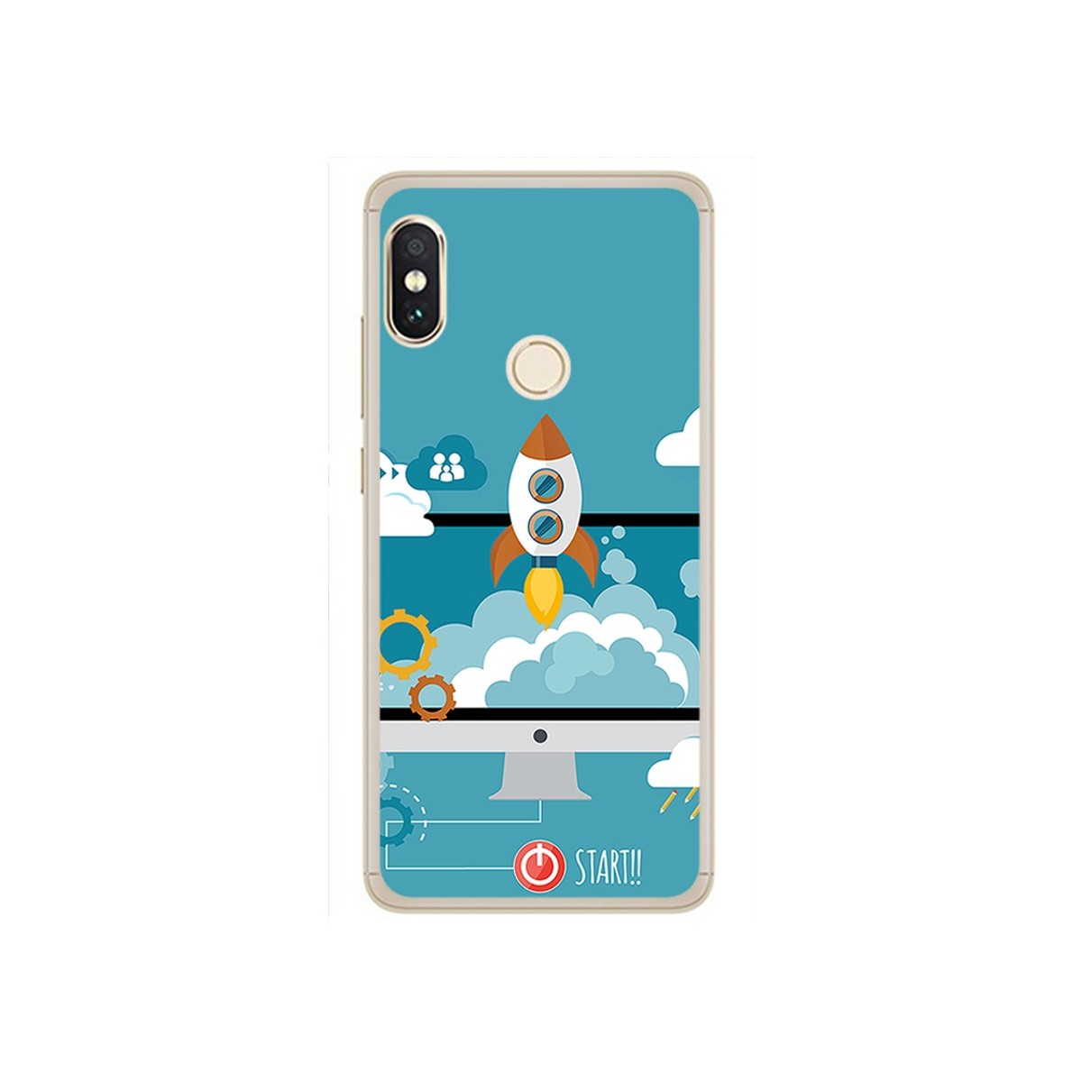 Funda Gel Tpu para Xiaomi Redmi Note 5 / Note 5 Pro Diseño Cohete Dibujos