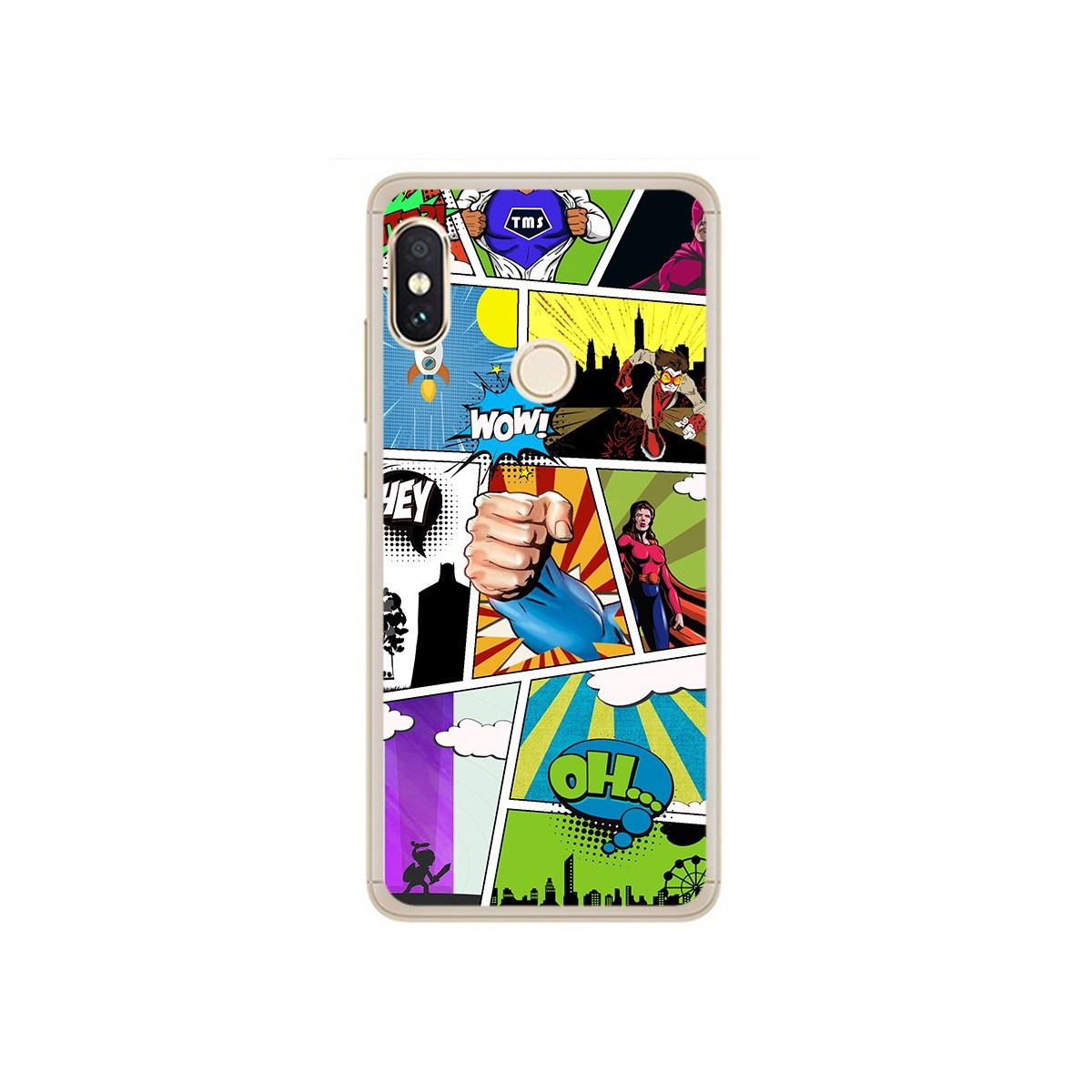 Funda Gel Tpu para Xiaomi Redmi Note 5 / Note 5 Pro Diseño Comic Dibujos