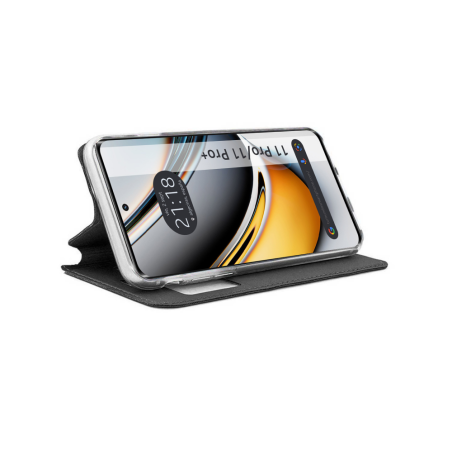 Funda Libro Soporte con Ventana para Realme 11 Pro / 11 Pro+ Plus 5G color Negra