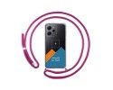 Personaliza tu Funda Colgante Transparente para Xiaomi Redmi 12 con Cordon Rosa Fucsia Dibujo Personalizada