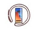 Funda Colgante Transparente compatible con Xiaomi Redmi 12 con Cordon Rosa / Dorado
