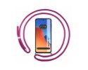 Funda Colgante Transparente compatible con Xiaomi Redmi 12 con Cordon Rosa Fucsia