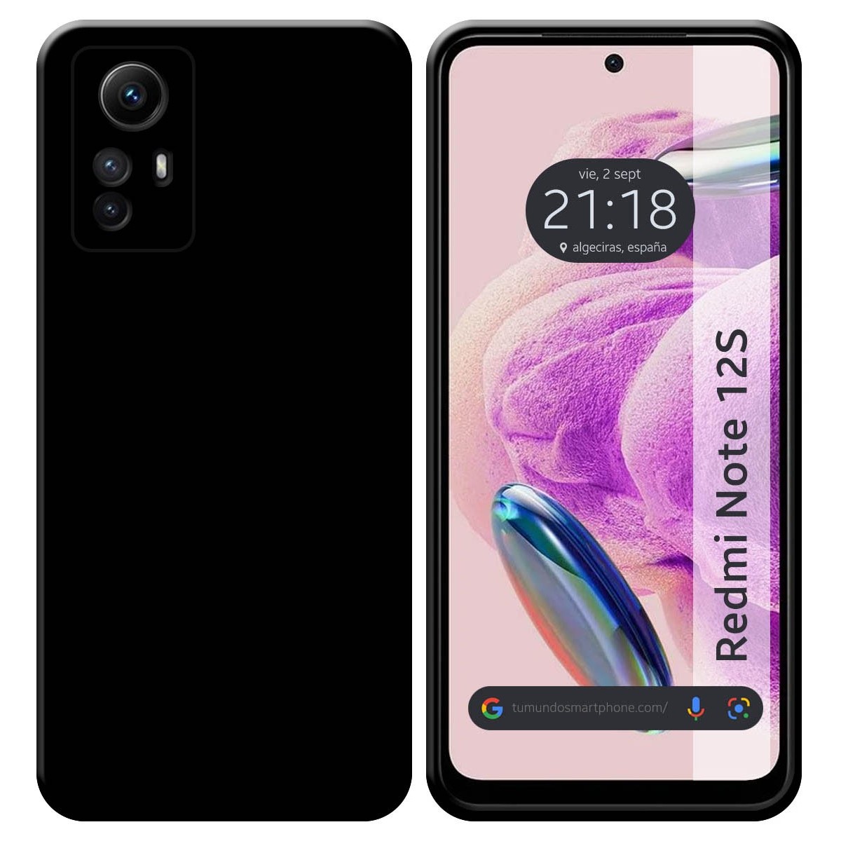 Funda Silicona Gel TPU Negra compatible con Xiaomi Redmi Note 12S