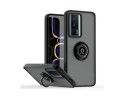 Funda Mate con Borde Negro y Anillo Giratorio 360 compatible con Xiaomi Poco F5 Pro 5G