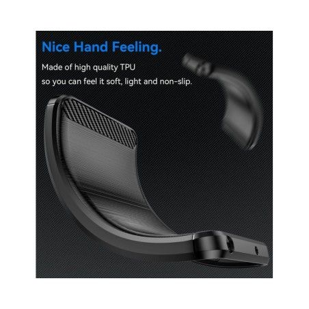 Funda Gel Tpu Tipo Carbon Negra compatible con Xiaomi Redmi 12C