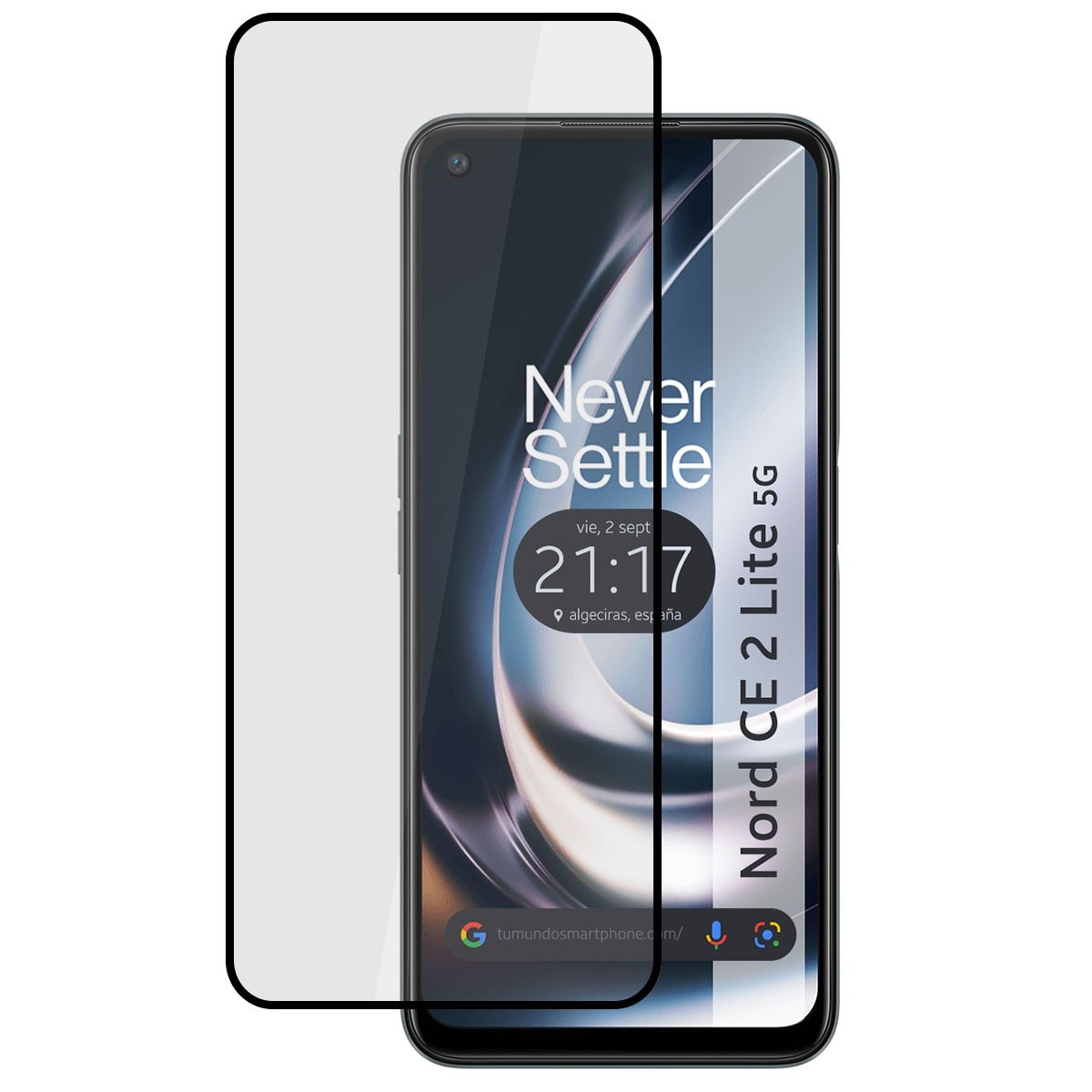 Protector Cristal Templado Completo 5D Full Glue Negro para Oneplus Nord CE 2 Lite 5G Vidrio