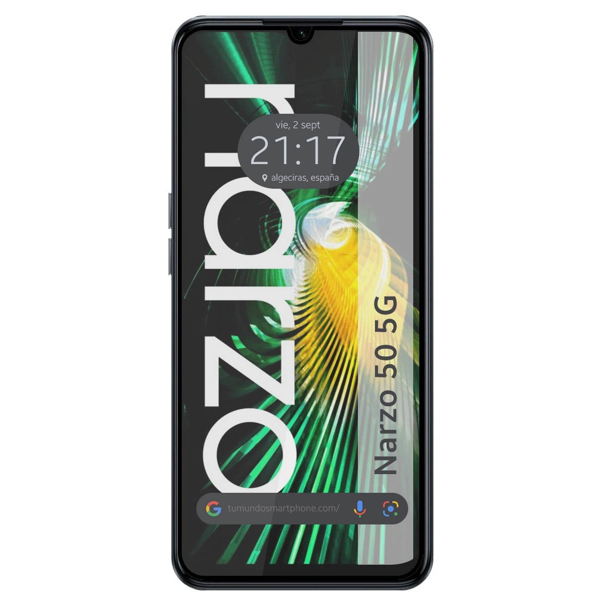 Protector Cristal Templado Completo 5D Full Glue Negro para Realme Narzo 50 5G Vidrio