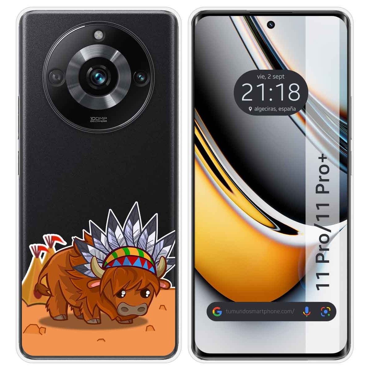 Funda Silicona Transparente para Realme 11 Pro / 11 Pro+ Plus 5G diseño Bufalo Dibujos