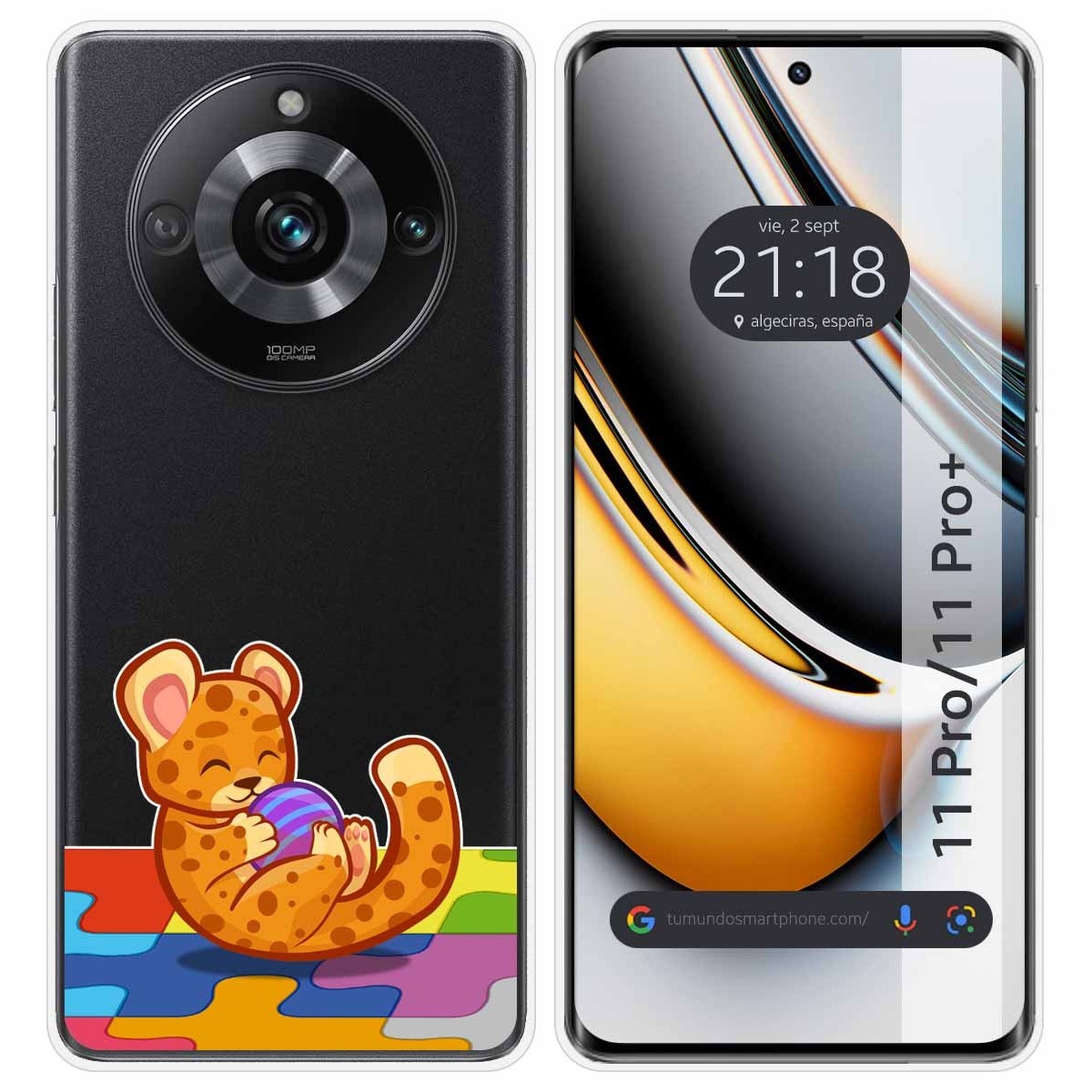 Funda Silicona Transparente para Realme 11 Pro / 11 Pro+ Plus 5G diseño Leopardo Dibujos
