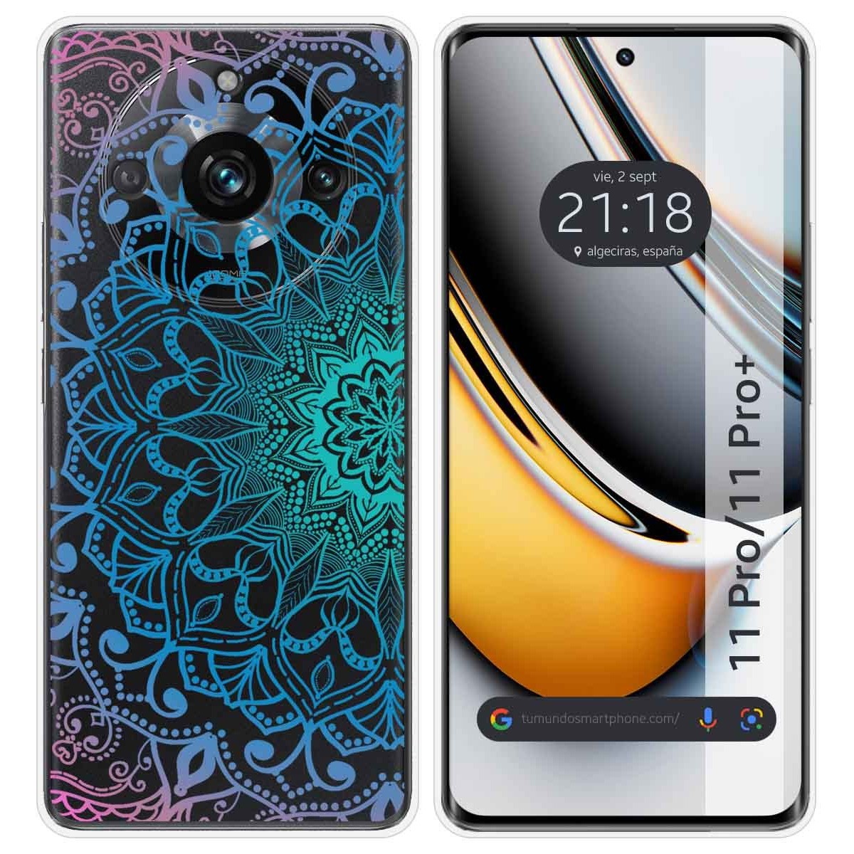 Funda Silicona Transparente para Realme 11 Pro / 11 Pro+ Plus 5G diseño Mandala Dibujos