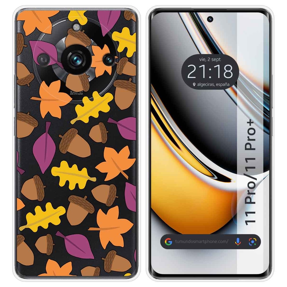 Funda Silicona Transparente para Realme 11 Pro / 11 Pro+ Plus 5G diseño Otoño Dibujos