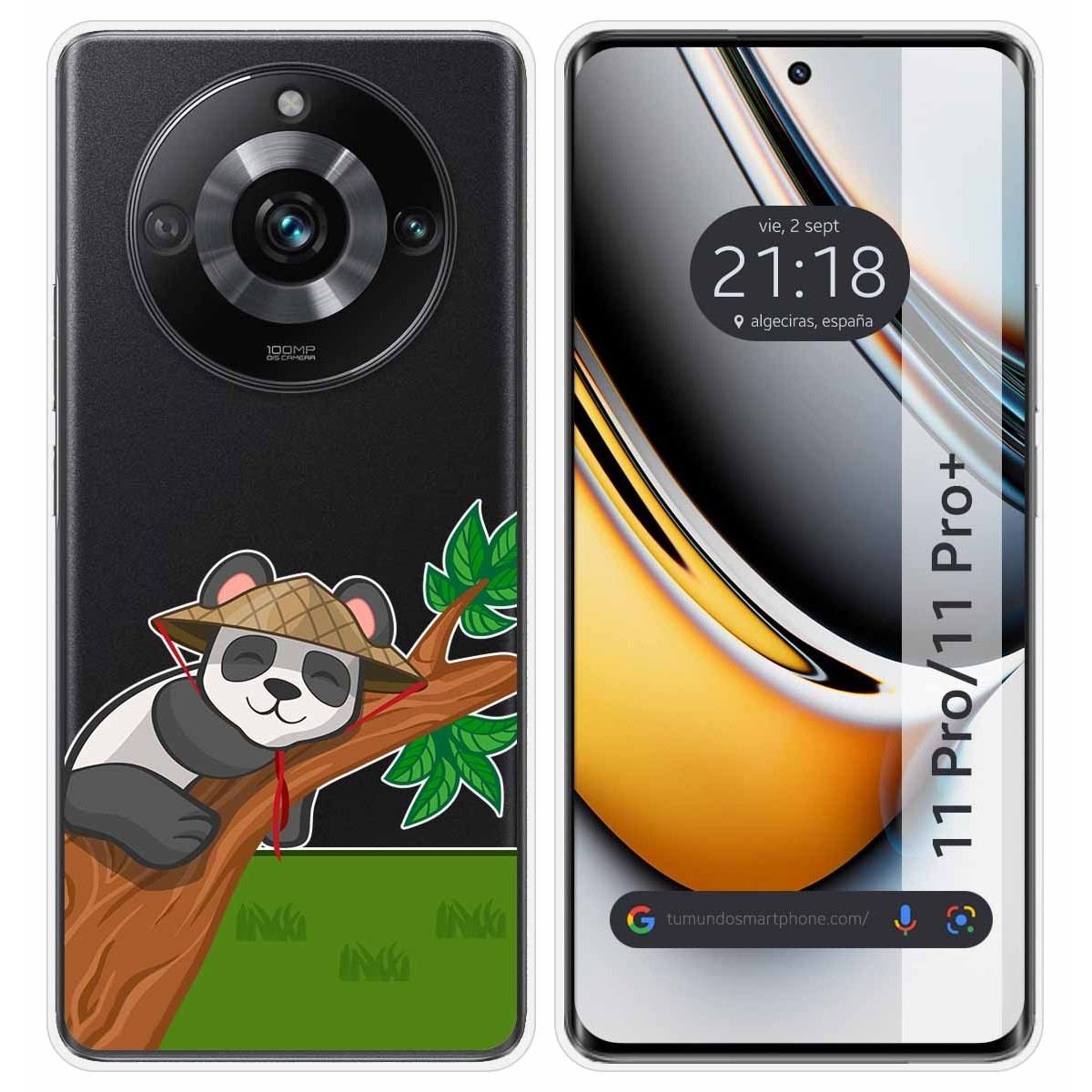 Funda Silicona Transparente para Realme 11 Pro / 11 Pro+ Plus 5G diseño Panda Dibujos