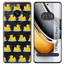 Funda Silicona Transparente para Realme 11 Pro / 11 Pro+ Plus 5G diseño Pato Dibujos