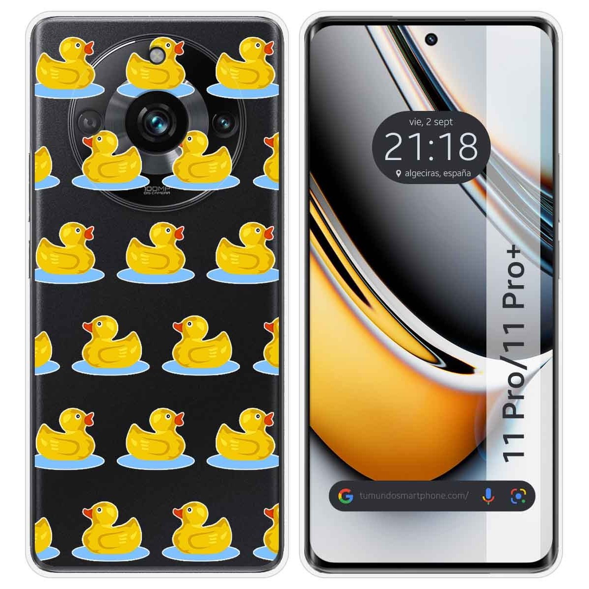 Funda Silicona Transparente para Realme 11 Pro / 11 Pro+ Plus 5G diseño Pato Dibujos