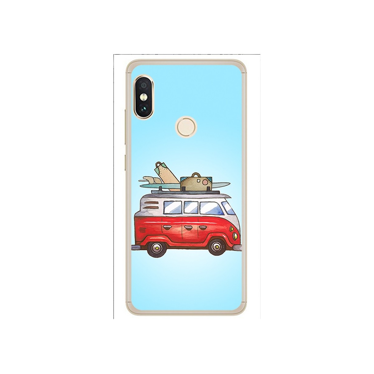 Funda Gel Tpu para Xiaomi Redmi Note 5 / Note 5 Pro Diseño Furgoneta Dibujos