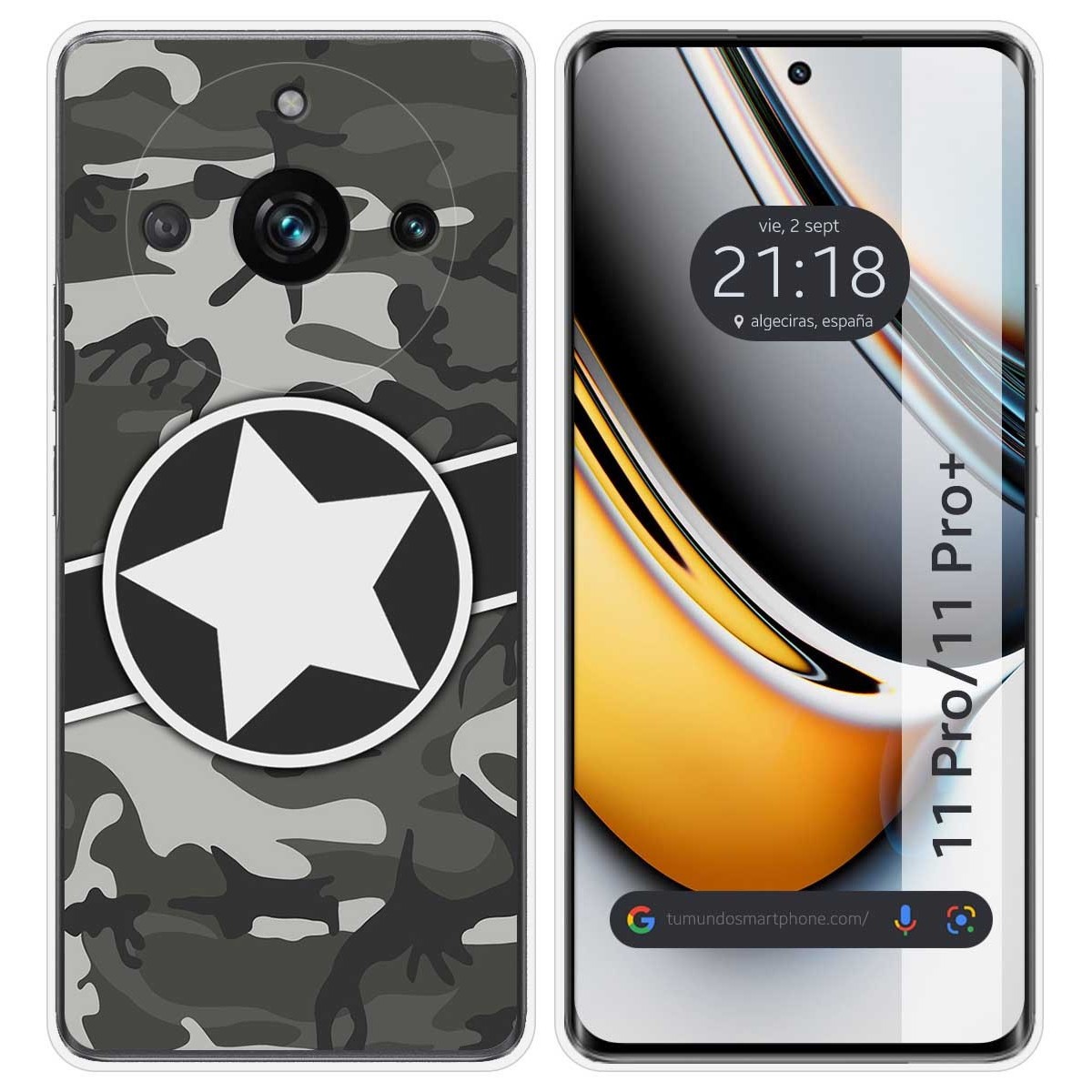 Funda Silicona para Realme 11 Pro / 11 Pro+ Plus 5G diseño Camuflaje 02 Dibujos