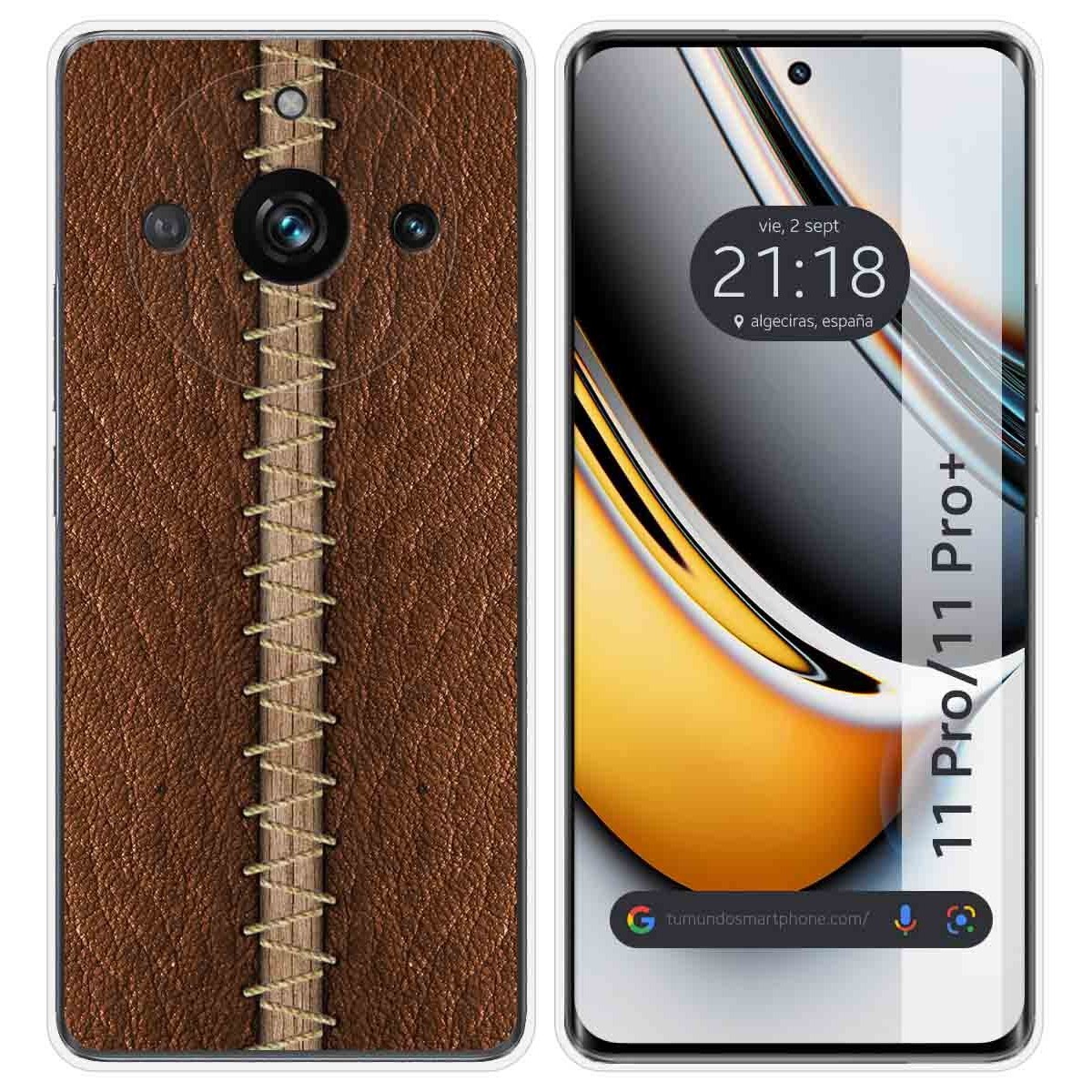 Funda Silicona para Realme 11 Pro / 11 Pro+ Plus 5G diseño Cuero 01 Dibujos