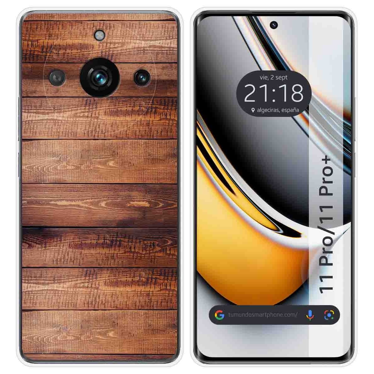 Funda Silicona para Realme 11 Pro / 11 Pro+ Plus 5G diseño Madera 02 Dibujos