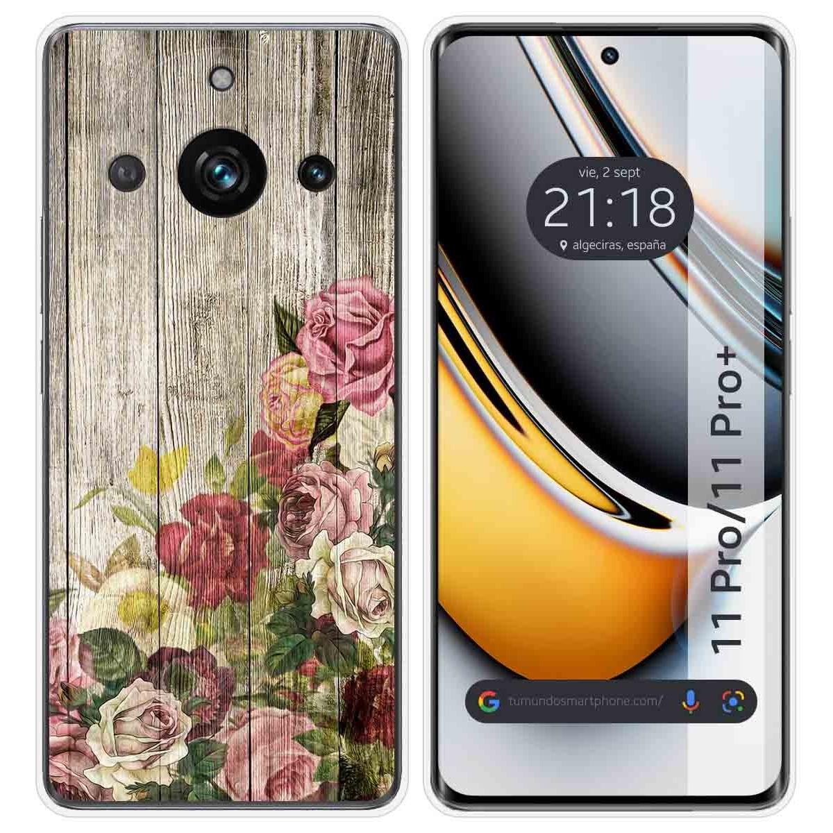 Funda Silicona para Realme 11 Pro / 11 Pro+ Plus 5G diseño Madera 08 Dibujos