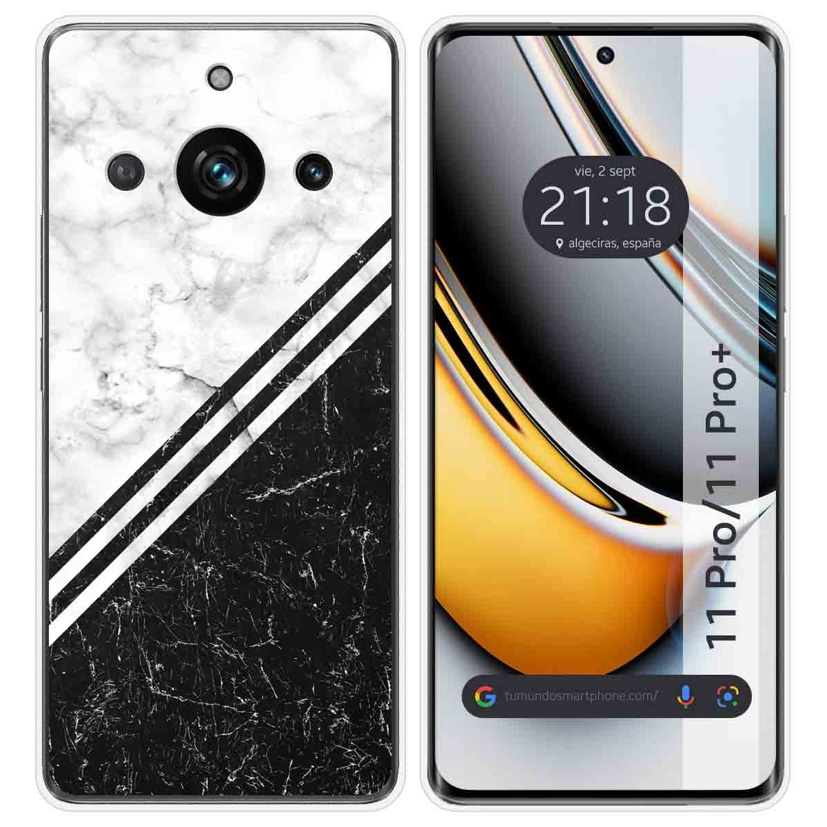 Funda Silicona para Realme 11 Pro / 11 Pro+ Plus 5G diseño Mármol 01 Dibujos