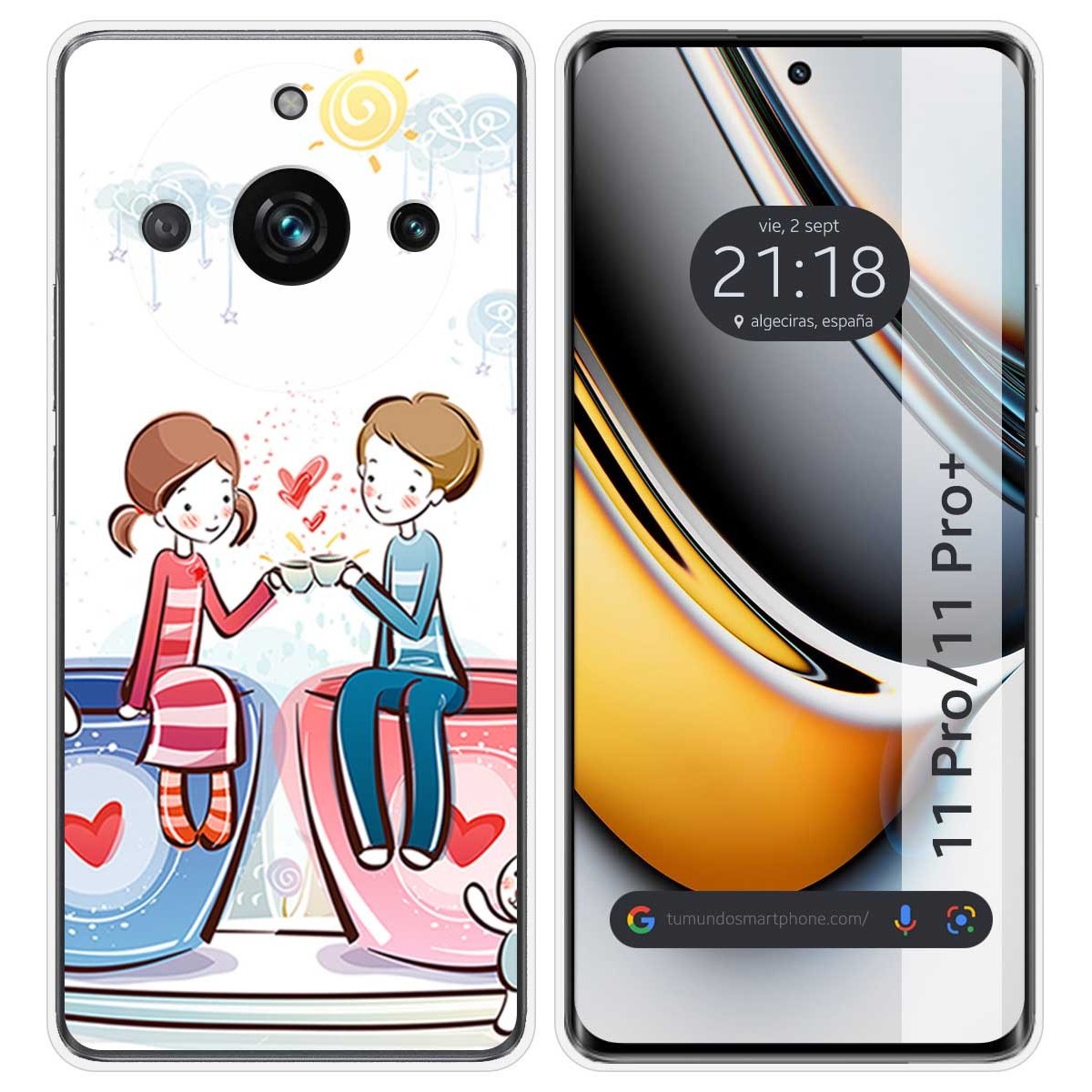 Funda Silicona para Realme 11 Pro / 11 Pro+ Plus 5G diseño Café Dibujos