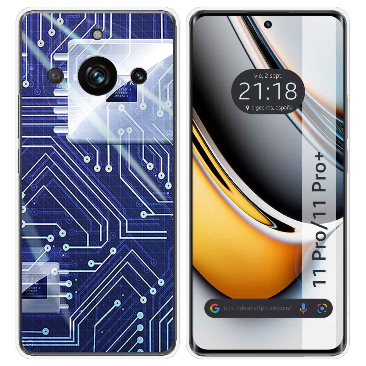 Funda Silicona para Realme 11 Pro / 11 Pro+ Plus 5G diseño Circuito Dibujos