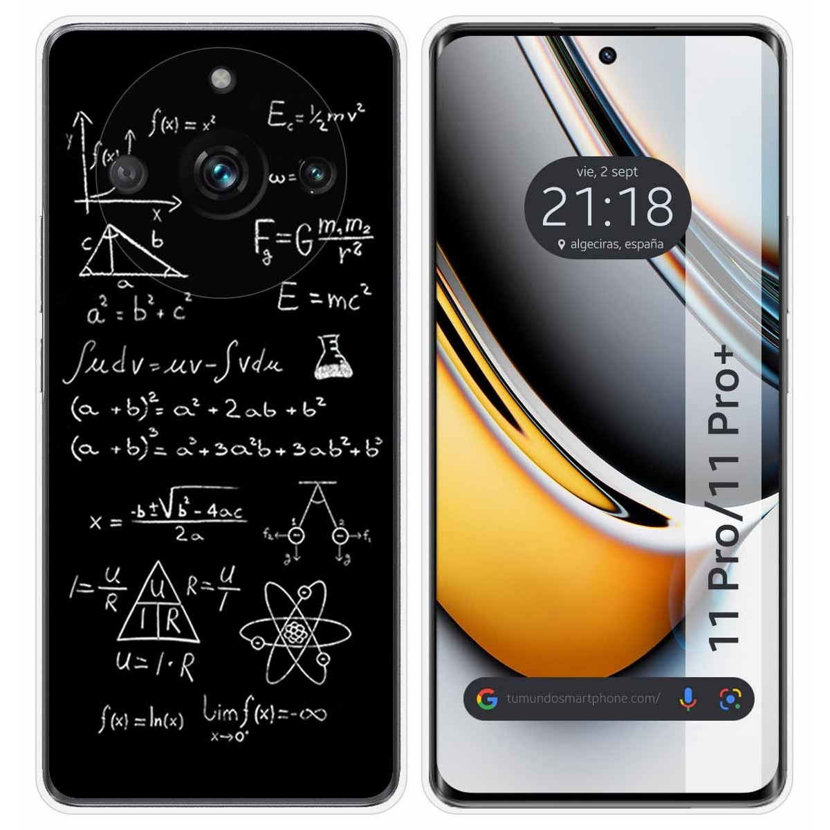 Funda Silicona para Realme 11 Pro / 11 Pro+ Plus 5G diseño Formulas Dibujos